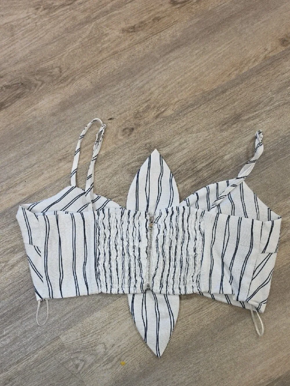 Striped White Crop Top